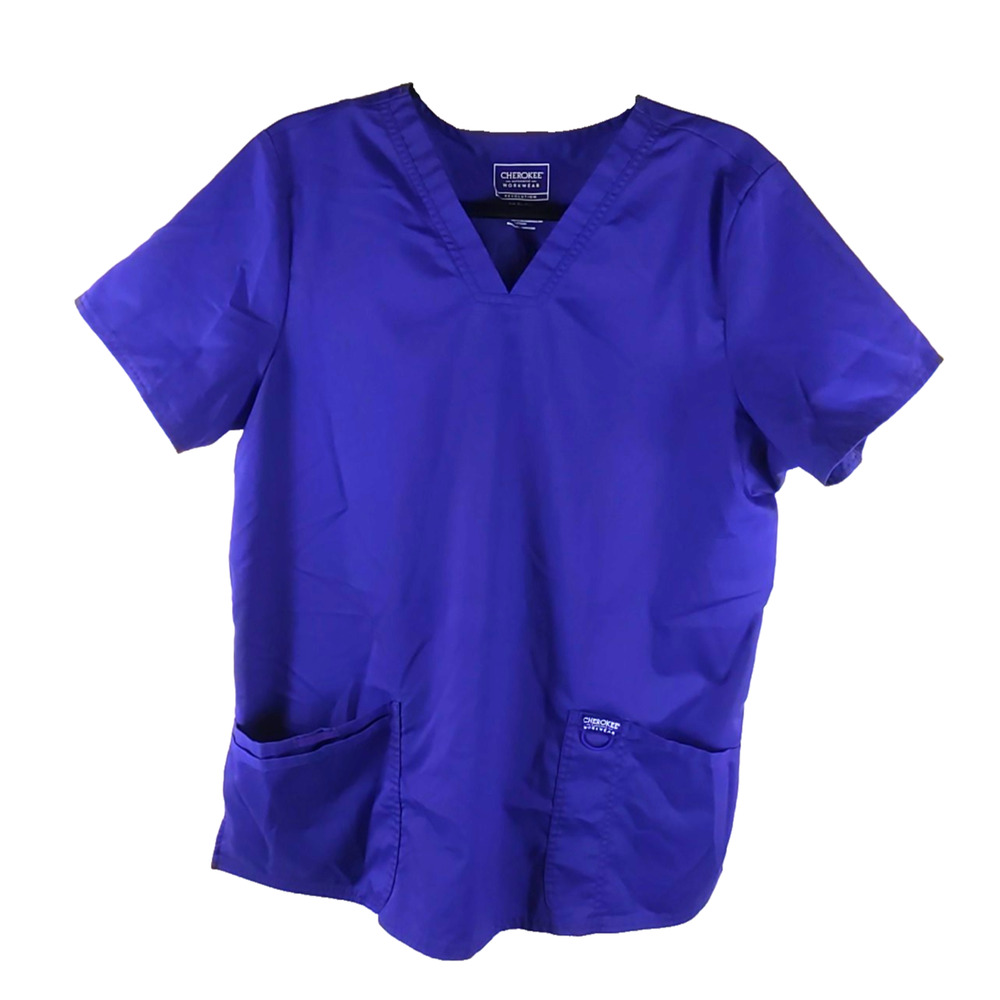 Cherokee Work wear Revolution Women's Scrub Top Size Large Purple
